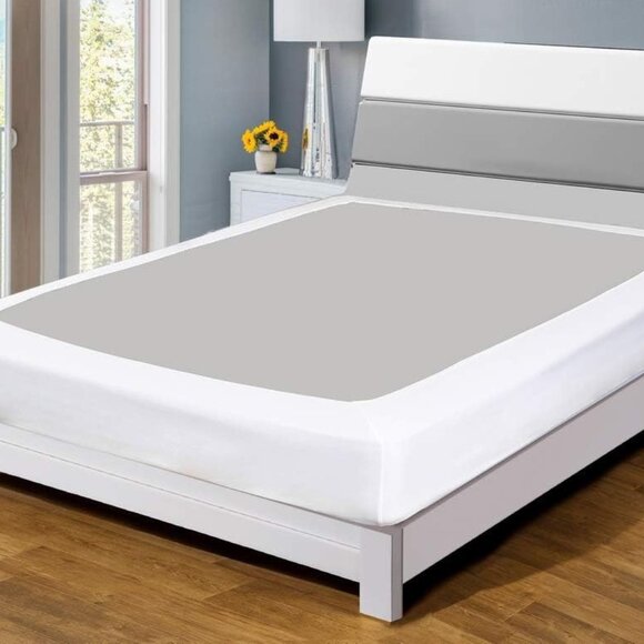 Premium Bed Box Spring Cover Update Bed Skirt Wrap Around Cover Queen Size - Picture 1 of 3